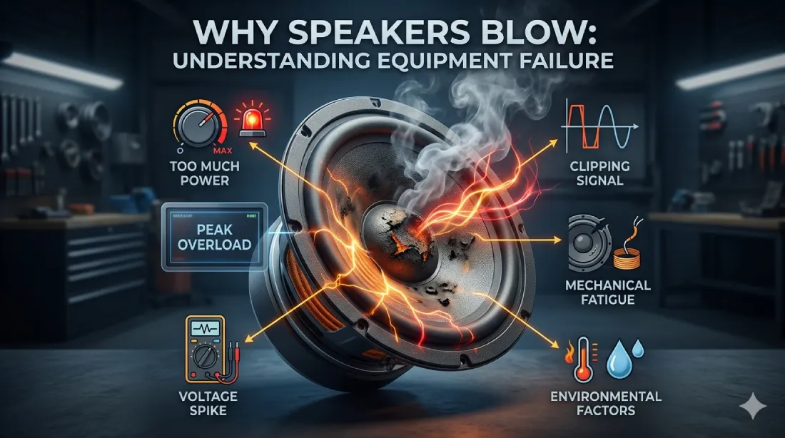 Why speakers blow equipment failure?